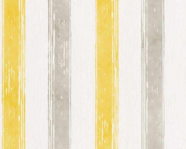 Vliestapeten Streifen gestreift grau weiß gelb Esprit