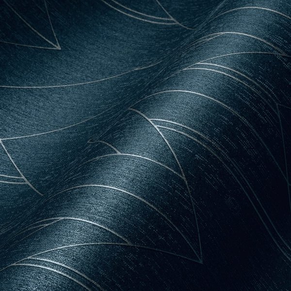 2 Rollen Architects Paper Luxus Tapete Blau Silber
