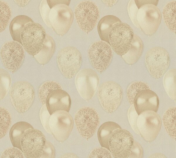 XL Vliestapete Ballons beige gold 1,06 M- breit