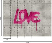Fototapete Graffiti Betonwand Loftoptik Grau Pink 2,8 x...