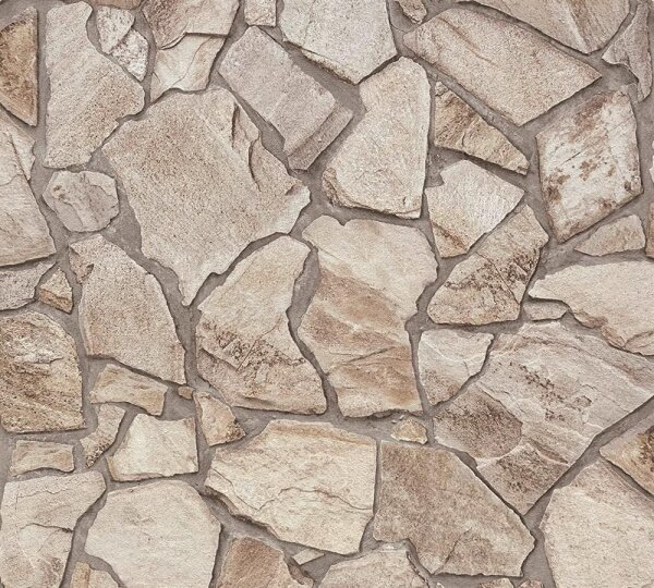 Vliestapete Steinoptik Naturstein braun grau
