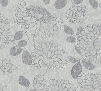 Vliestapete Blumen Floral silber grau vintage