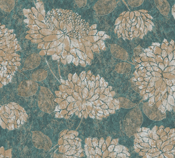Tapete Attractive Blumen Floral grün