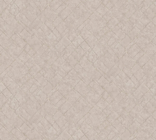 XL Vlies - Tapete 10,05x1,06 M  geometrisch beigegrau silber