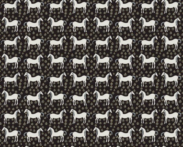 Tapeten Marimekko 06  MUSTA TAMMA
