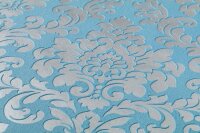 Vliestapete Barocktapete Ornament Damast blau silber