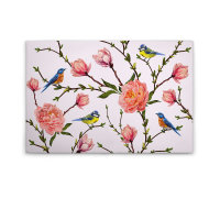 Leinwandbild LittleBirds Blumen 90cm x 60 cm