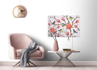 Leinwandbild LittleBirds Blumen 90cm x 60 cm