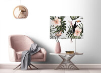 Leinwandbild Toucan1 Blumen 90cm x 60 cm
