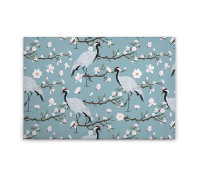 Leinwandbild JapaneseCranes Blumen 90cm x 60 cm