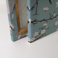 Leinwandbild JapaneseCranes Blumen 90cm x 60 cm