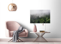 Leinwandbild FoggyFirTrees Wald 90cm x 60 cm