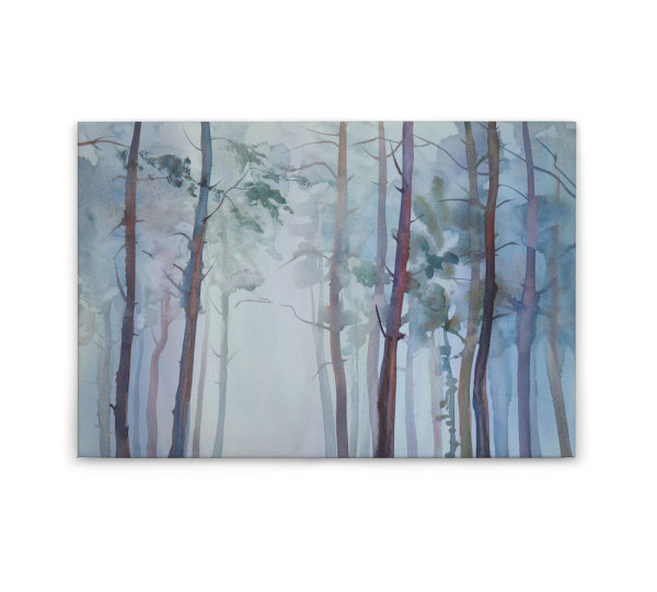 Leinwandbild AquarelleForest Wald 90cm x 60 cm