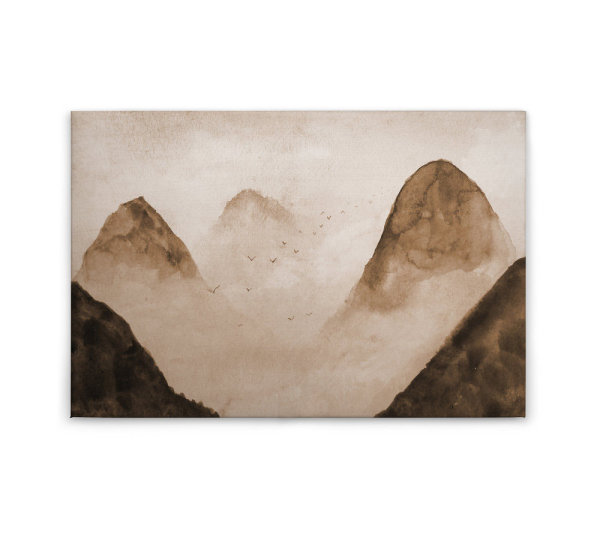 Leinwandbild MistyRocks2 Berge 90cm x 60 cm