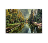 Leinwandbild MountainRiver Landschaft 90cm x 60 cm