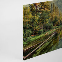 Leinwandbild MountainRiver Landschaft 90cm x 60 cm