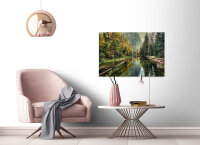 Leinwandbild MountainRiver Landschaft 90cm x 60 cm