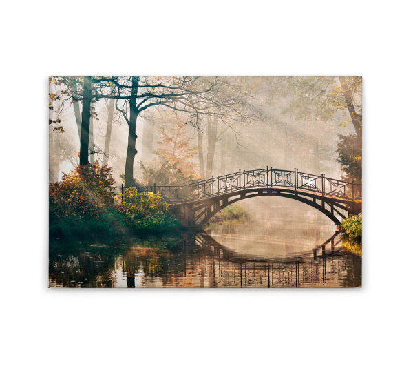 Leinwandbild ParkBridge1 Wald 90cm x 60 cm