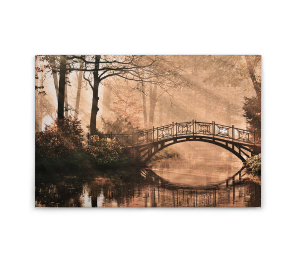 Leinwandbild ParkBridge2 Wald 90cm x 60 cm