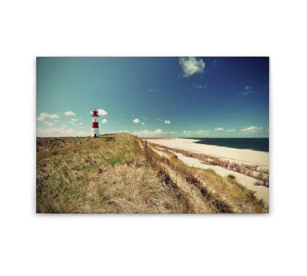 Leinwandbild Lighthouse Strand Meer 90cm x 60 cm