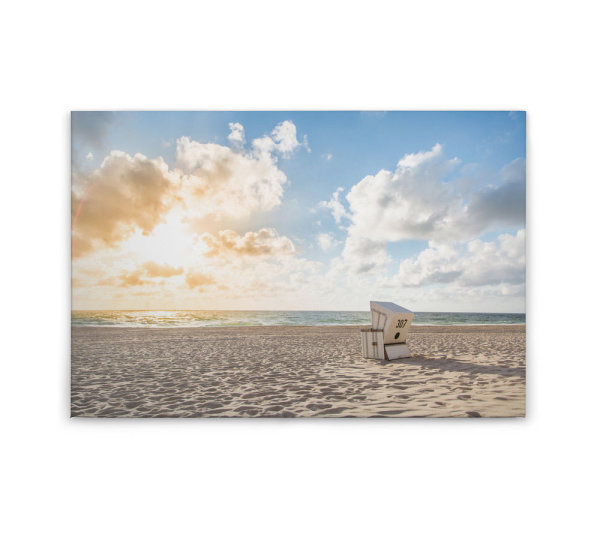 Leinwandbild BeachChair Strand Meer 90cm x 60 cm