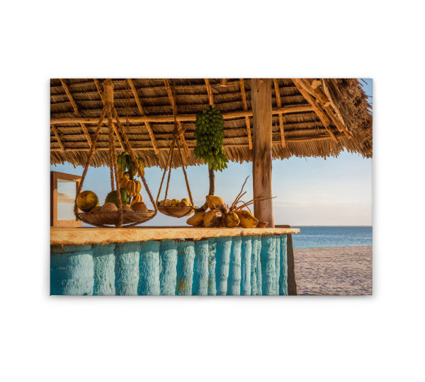Leinwandbild BeachBar Strand Meer 90cm x 60 cm