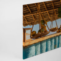 Leinwandbild BeachBar Strand Meer 90cm x 60 cm