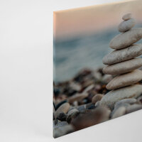 Leinwandbild StoneBeach1 Strand Meer 90cm x 60 cm