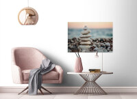 Leinwandbild StoneBeach1 Strand Meer 90cm x 60 cm