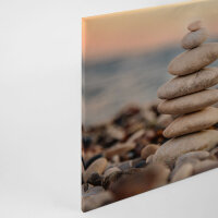 Leinwandbild StoneBeach2 Strand Meer 90cm x 60 cm