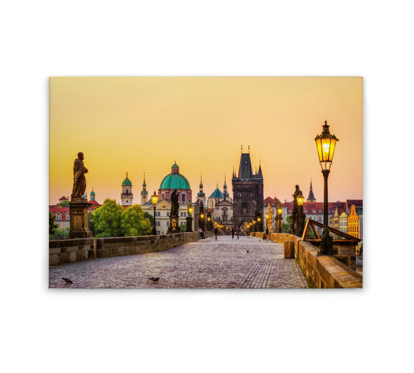 Leinwandbild CharlesBridge Prag 90cm x 60 cm