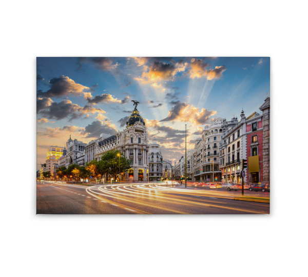 Leinwandbild GranVia Madrid 90cm x 60 cm