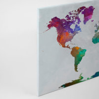 Leinwandbild GlobalMap Weltkarte 90cm x 60 cm
