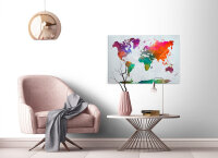 Leinwandbild GlobalMap Weltkarte 90cm x 60 cm