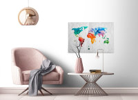 Leinwandbild ColourfulWorld2 Weltkarte 90cm x 60 cm