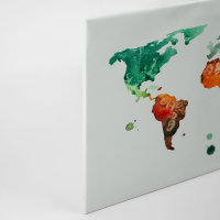 Leinwandbild ColourfulWorld3 Weltkarte 90cm x 60 cm