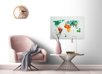 Leinwandbild ColourfulWorld3 Weltkarte 90cm x 60 cm
