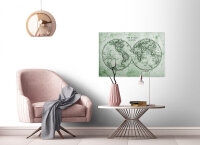 Leinwandbild Hemispheres2 Weltkarte 90cm x 60 cm