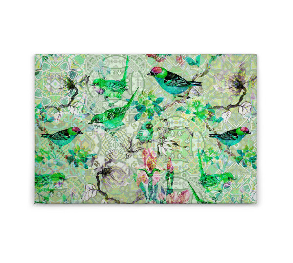 Leinwandbild mosaicbirds1 Vögel 90cm x 60 cm