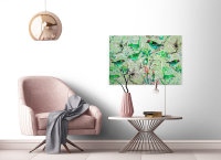 Leinwandbild mosaicbirds1 Vögel 90cm x 60 cm