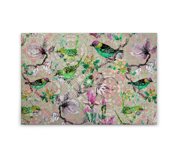 Leinwandbild mosaicbirds2 Vögel 90cm x 60 cm
