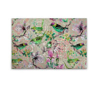 Leinwandbild mosaicbirds2 Vögel 90cm x 60 cm
