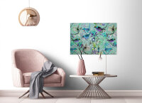 Leinwandbild mosaicbirds3 Vögel 90cm x 60 cm