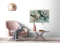 Leinwandbild vintagebirds1 Landhausstil 90cm x 60 cm