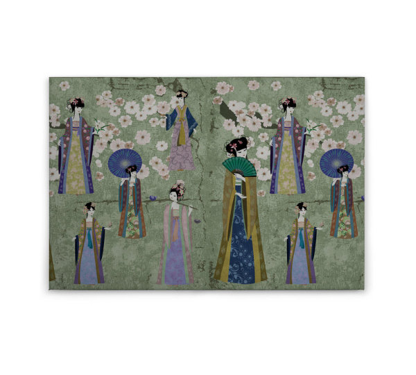 Leinwandbild kimono1 Asiatisch 90cm x 60 cm