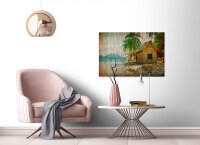 Leinwandbild tahiti1 Strand Meer 90cm x 60 cm