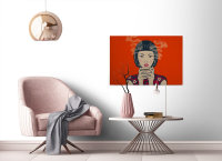 Leinwandbild akari2 Asiatisch 90cm x 60 cm