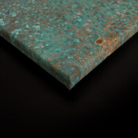 Leinwandbild Metalltürkis Rostoptik 90cm x 60 cm