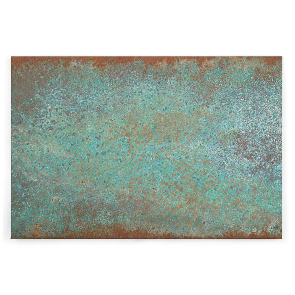 Leinwandbild Metalltürkis Rostoptik 120cm x 80 cm