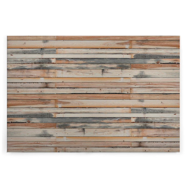 Leinwandbild Holzbrettbunt Holzoptik 90cm x 60 cm